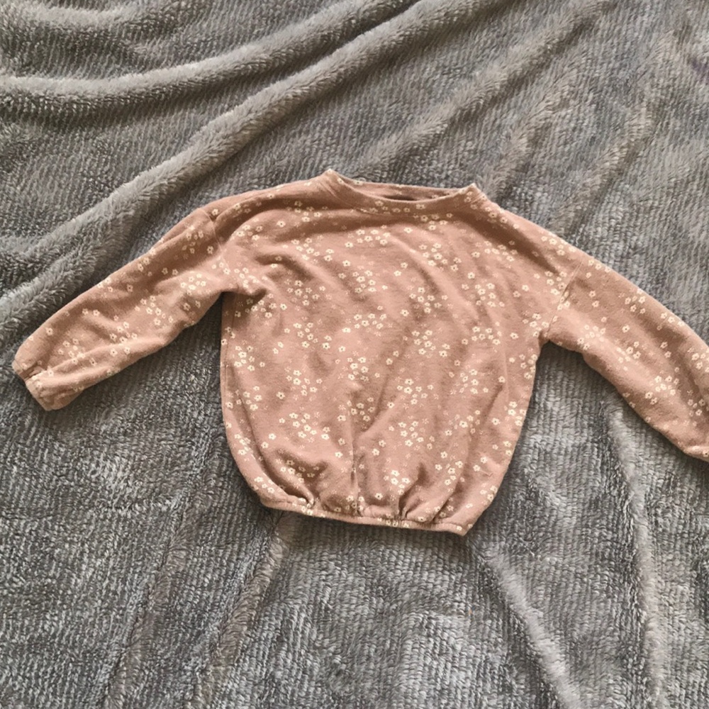 Rylee Cru 6/7 pink floral sweatshirt